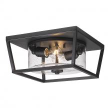  4309-OFM NB-SD - Mercer NB Flush Mount - Outdoor in Natural Black with Seeded Glass Shade